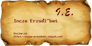 Incze Erzsébet névjegykártya